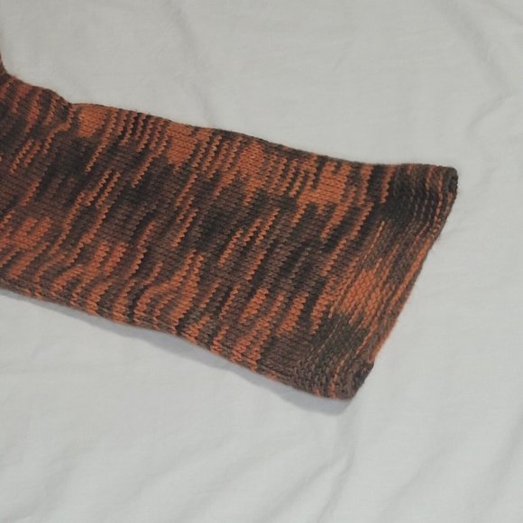 CATO Cardigan Sweater Hooded Long Women's 14/16W Long Bell Sleeves Orange/Brown - Picture 4 of 10